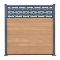 Clôture en bois composite premium 180xH.190cm avec décor alu Linea - coloris gris anthracite - Compolife