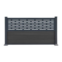 Clôture en bois composite premium 180xH.95cm avec décor alu Linea - coloris gris anthracite - Compolife