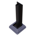 Clôture en bois composite premium 180xH.95cm avec décor alu Linea - coloris gris anthracite - Compolife