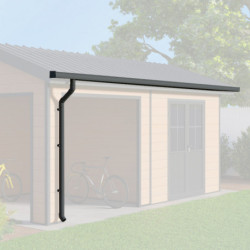 Kit gouttières anthracite - pack prêt à la pose pour abri PREMIUM Woodlife Garden double pentes avec terrasse longueur 4,7m