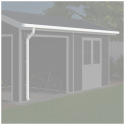 Kit gouttières blanc - pack prêt à la pose pour abri PREMIUM Woodlife Garden double pentes avec terrasse longueur 4,7m