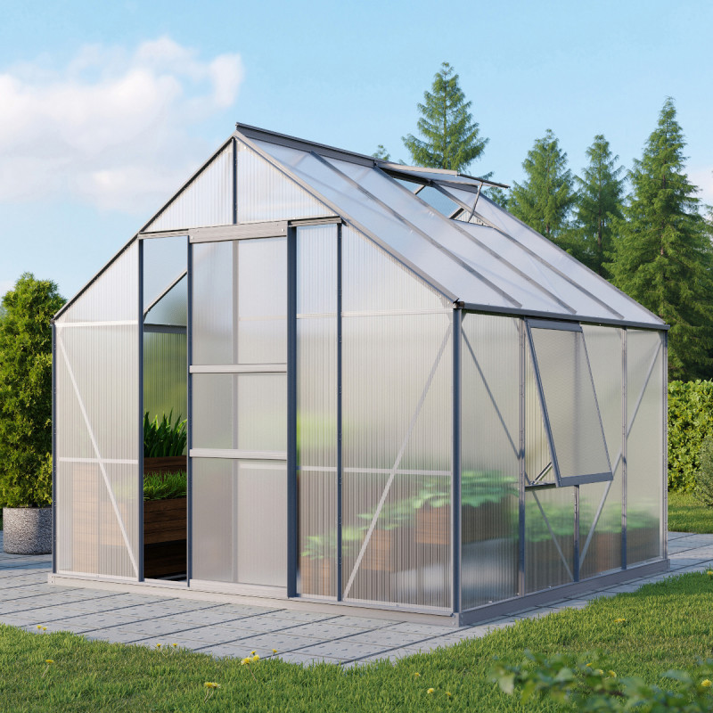 Serre de jardin Meridian1 6,7m² en aluminium anodisé et polycarbonate 4mm – Vitavia