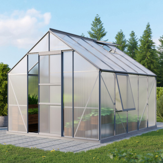 Serre de jardin Meridian1 8,3m² en aluminium anodisé et polycarbonate 6mm – Vitavia