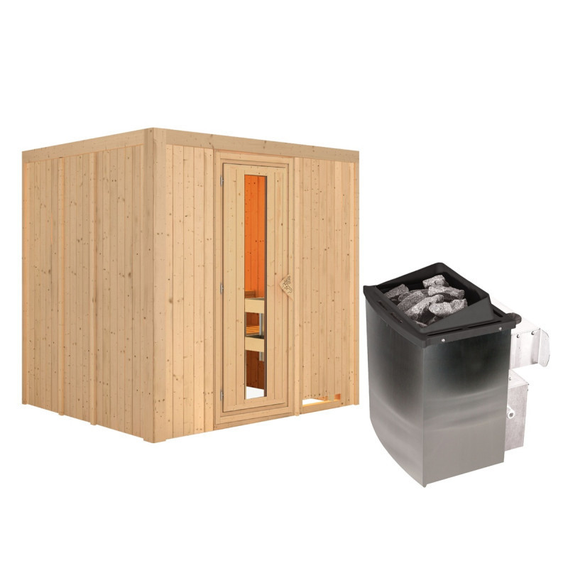 Sauna traditionnel SODIN - sans couronne - poêle avec ctrl intégré - KARIBU