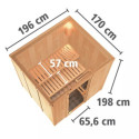Sauna traditionnel SODIN - sans couronne - poêle avec ctrl externe - KARIBU