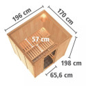 Sauna traditionnel SODIN - poêle Easy Bio 9000W - sans couronne - KARIBU