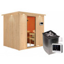 Sauna traditionnel SODIN - poêle 9000W ctrl externe - couronne - KARIBU