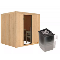 Sauna traditionnel SODIN - poêle 9000W ctrl intégré - sans couronne - KARIBU