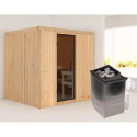 Sauna traditionnel SODIN - poêle 9000W ctrl intégré - sans couronne - KARIBU