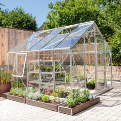 Serre de jardin Meridian1 8,3m² en aluminium anodisé et verre de sécurité 3mm – Vitavia
