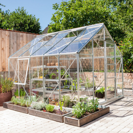 Serre de jardin Meridian1 8,3m² en aluminium anodisé et verre de sécurité 3mm – Vitavia