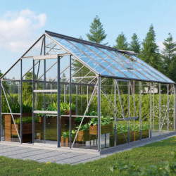 Serre de jardin Meridian1 11,5m² en aluminium anodisé et verre de sécurité 3mm – Vitavia