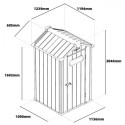 Abri de jardin en résine brossée DOCKER 1,24m² skylight + plancher - Jobu