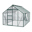 Serre de jardin Meridian1 9,9m² en aluminium émeraude et verre de sécurité 3mm – Vitavia