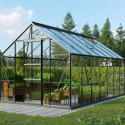 Serre de jardin Meridian1 11,5m² en aluminium émeraude et verre de sécurité 3mm – Vitavia 