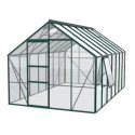 Serre de jardin Meridian1 11,5m² en aluminium émeraude et verre de sécurité 3mm – Vitavia 