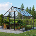 Serre de jardin Meridian1 6,7m² en aluminium noir et verre de sécurité 3mm – Vitavia