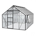 Serre de jardin Meridian1 11,5m² en aluminium noir et verre de sécurité 3mm – Vitavia