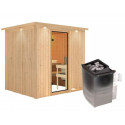 Sauna traditionnel SODIN - poêle 9000W ctrl intégré - couronne - KARIBU
