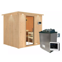 Sauna traditionnel SODIN - poêle 9000W ctrl externe - couronne - KARIBU