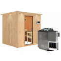 Sauna traditionnel SODIN - poêle Easy Bio 9000W - couronne - KARIBU