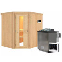 Sauna traditionnel d'angle SIIRIN - poêle Easy Bio 9000W - sans couronne - KARIBU
