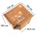 Sauna traditionnel d'angle SIIRIN - poêle 9000W ctrl externe - couronne - KARIBU