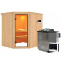 Sauna traditionnel d'angle SIIRIN - poêle Easy Bio 9000W - sans couronne - KARIBU