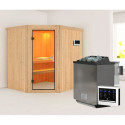 Sauna traditionnel d'angle SIIRIN - poêle Easy Bio 9000W - sans couronne - KARIBU