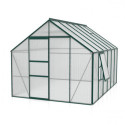 Serre de jardin Meridian1 9,9m² en aluminium émeraude et polycarbonate 4mm – Vitavia 