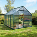 Serre de jardin Meridian1 8,3m² en aluminium émeraude et polycarbonate 6mm – Vitavia
