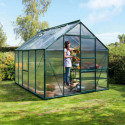 Serre de jardin Meridian1 8,3m² en aluminium émeraude et polycarbonate 6mm – Vitavia