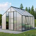 Serre de jardin Meridian1 8,3m² en aluminium émeraude et polycarbonate 6mm – Vitavia