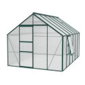 Serre de jardin Meridian1 9,9m² en aluminium émeraude et polycarbonate 6mm – Vitavia