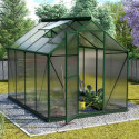 Serre Triton 5m² en aluminium émeraude et panneaux de polycarbonate 4mm - Vitavia
