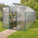 Serre Triton 6,2m² en aluminium émeraude et panneaux de polycarbonate 4mm - Vitavia