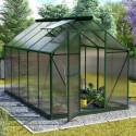 Serre Triton 6,2m² en aluminium émeraude et panneaux de polycarbonate 4mm - Vitavia