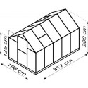 Serre Triton 6,2m² en aluminium émeraude et panneaux de polycarbonate 4mm - Vitavia