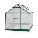 Serre Triton 6,2m² en aluminium émeraude et panneaux de polycarbonate 4mm - Vitavia
