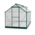 Serre Triton 7,5m² en aluminium émeraude et panneaux de polycarbonate 4mm - Vitavia