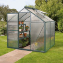 Serre Triton 2,5m² en aluminium émeraude et panneaux de polycarbonate 6mm - Vitavia