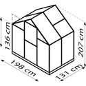 Serre Triton 2,5m² en aluminium émeraude et panneaux de polycarbonate 6mm - Vitavia