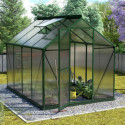 Serre Triton 5m² en aluminium émeraude et panneaux de polycarbonate 6mm - Vitavia