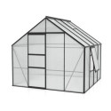 Serre de jardin Meridian1 6,7m² en aluminium noir et polycarbonate 4mm – Vitavia