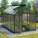 Serre Triton 6,2m² en aluminium émeraude et panneaux de polycarbonate 6mm - Vitavia