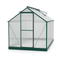 Serre Triton 6,2m² en aluminium émeraude et panneaux de polycarbonate 6mm - Vitavia