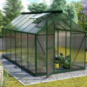 Serre Triton 7,5m² en aluminium émeraude et panneaux de polycarbonate 6mm - Vitavia