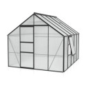 Serre de jardin Meridian1 8,3m² en aluminium noir et polycarbonate 4mm – Vitavia