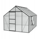 Serre de jardin Meridian1 9,9m² en aluminium noir et polycarbonate 4mm – Vitavia