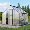 Serre de jardin Meridian1 6,7m² en aluminium noir et polycarbonate 6mm – Vitavia